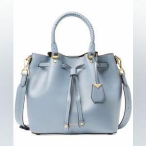 Michael Kors MK Blakely Blue Leather Shoulder Crossbody Bag Purse Handbag